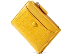 Cartera de mujer con estampado de piedras - Monedero delgado y elegante - Amarillo