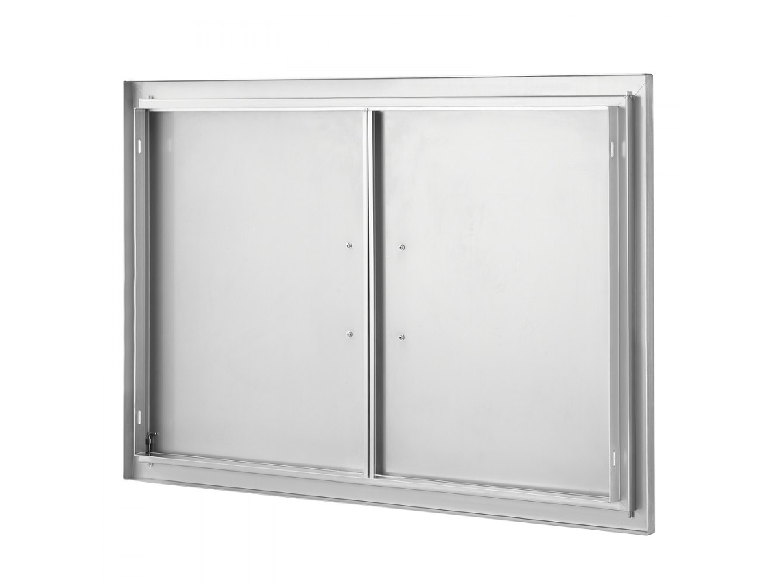Puerta doble de acero inoxidable para cocina exterior de 889 x 610 mm, resistente a la corrosión, Tekmaquinas