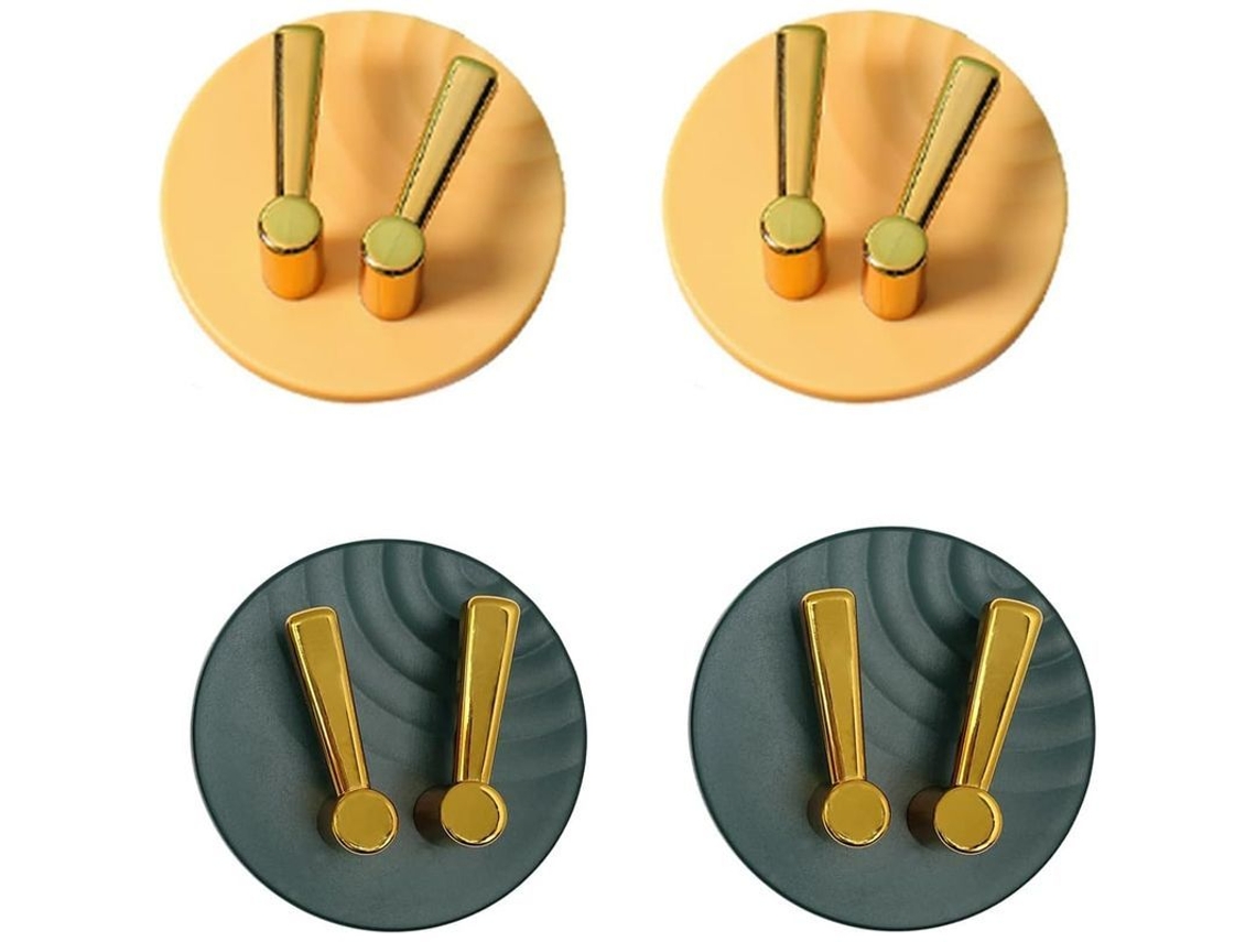 Soporte Para Cepillos De Dientes Linjou, De Pared, Organizador De Baño (4 Unidades), Pintura Amarilla Y Azul.