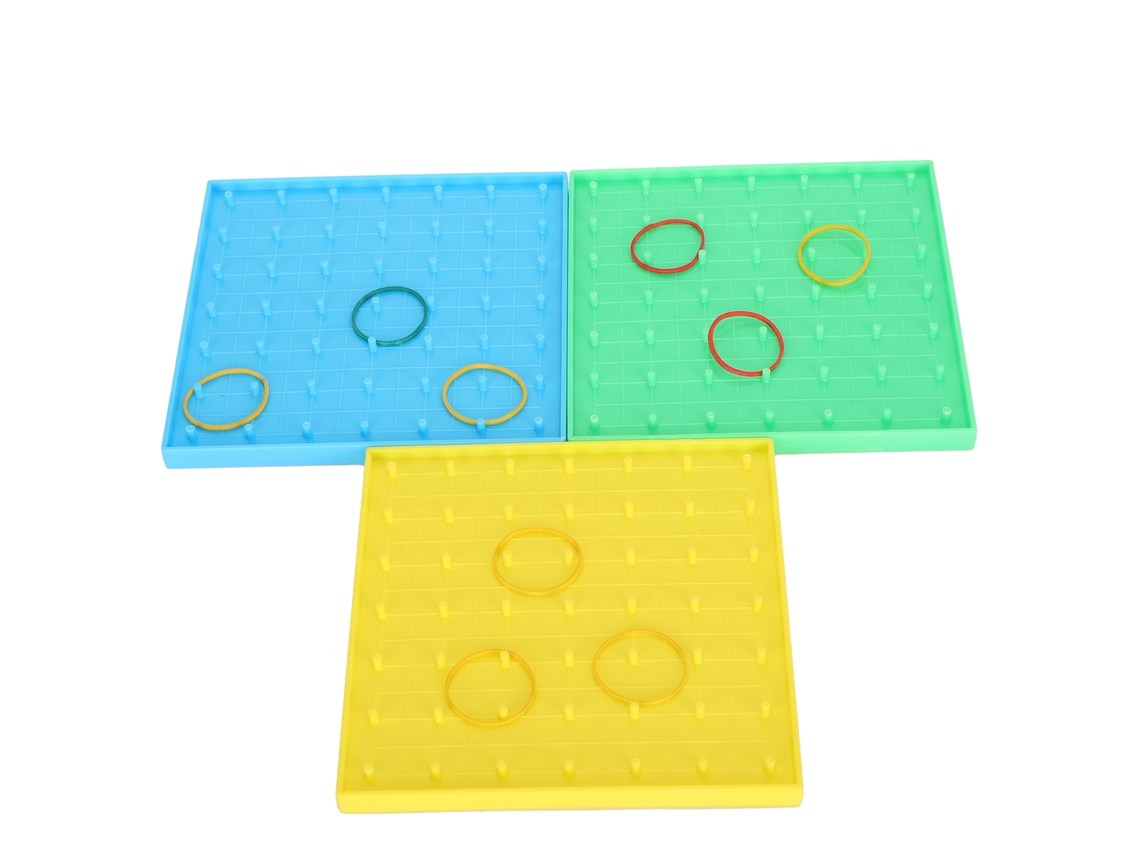 3 Placas De Uñas De Juguete Con Elástico Cuadrado De Plástico, Material Didáctico Para Niños.
