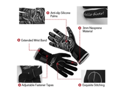 Guantes De Neopreno De 3 Mm Para Buceo, Para Hombre Y Mujer. Ideales Para Snorkel, Surf, Kayak Y Buceo. Antideslizantes.