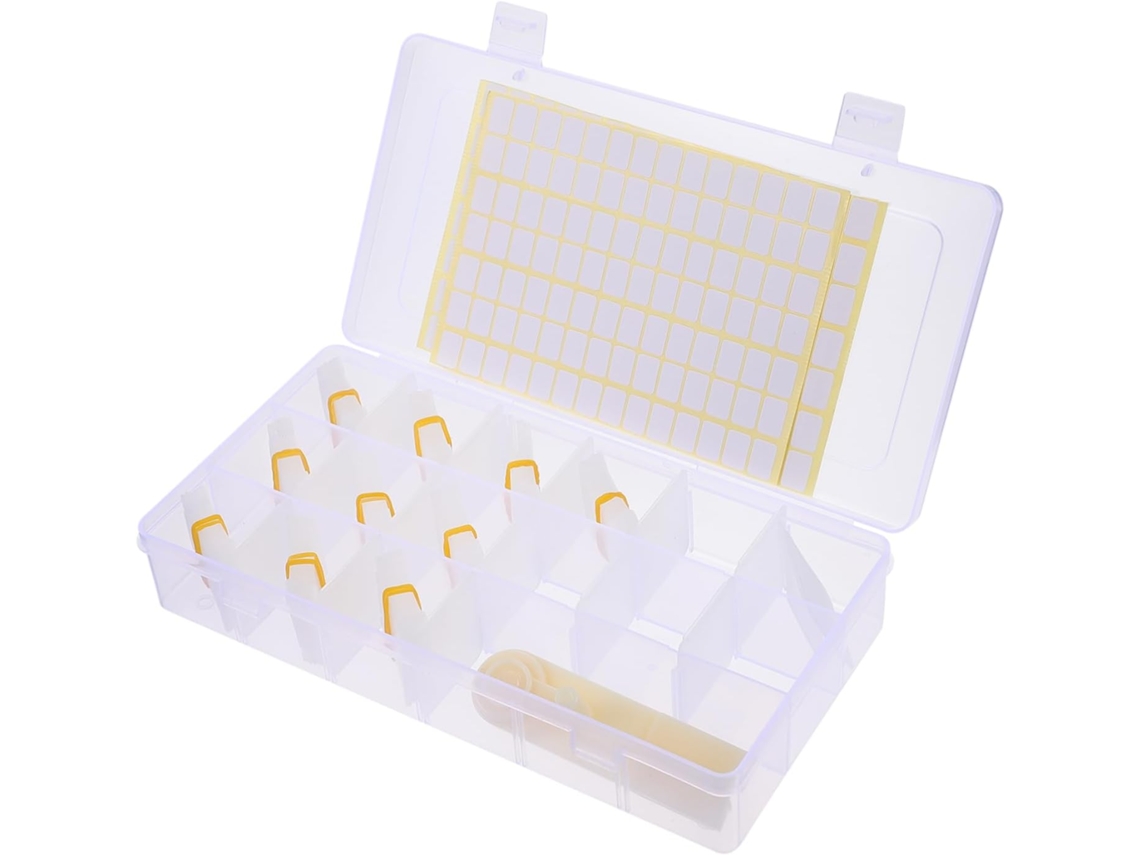 Caja De Almacenamiento Para Bordado Con Compartimentos, Bandeja De Bobinado, Adhesivo Y Herramienta.