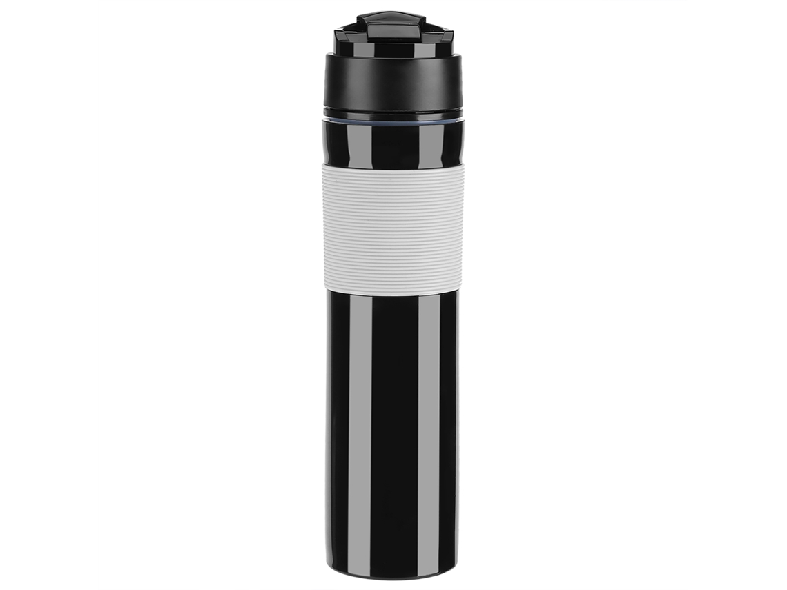 Cafetera portátil de 350 ml para té y café, ideal para viajes, color negro