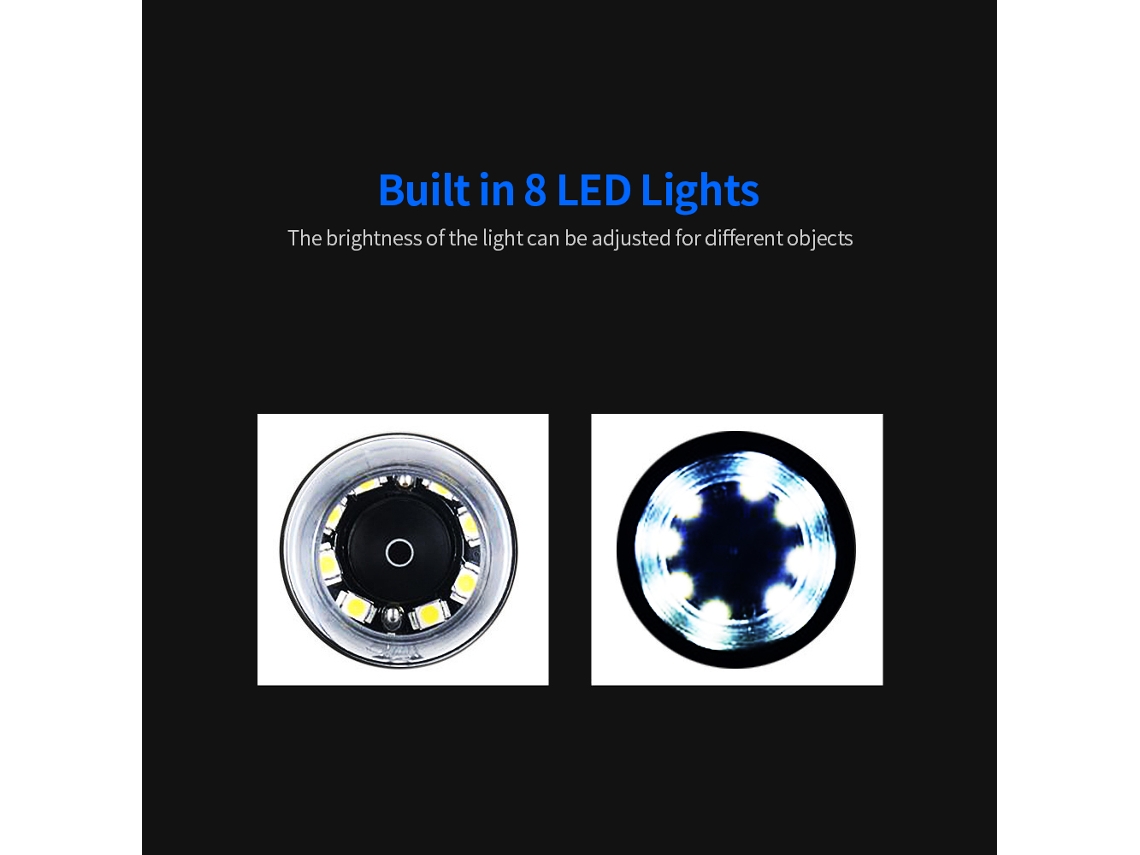 Microscopio Portátil Digital 1600x Lupa De Mano Con 8 Led Para Inspección Industrial