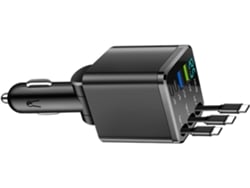 Cable De Carga De 3 Puertos, 69,5 Cm, Diseño Giratorio De 180°, Compatible Con Múltiples Smartphones Y Cargadores De Coche Usb-c.