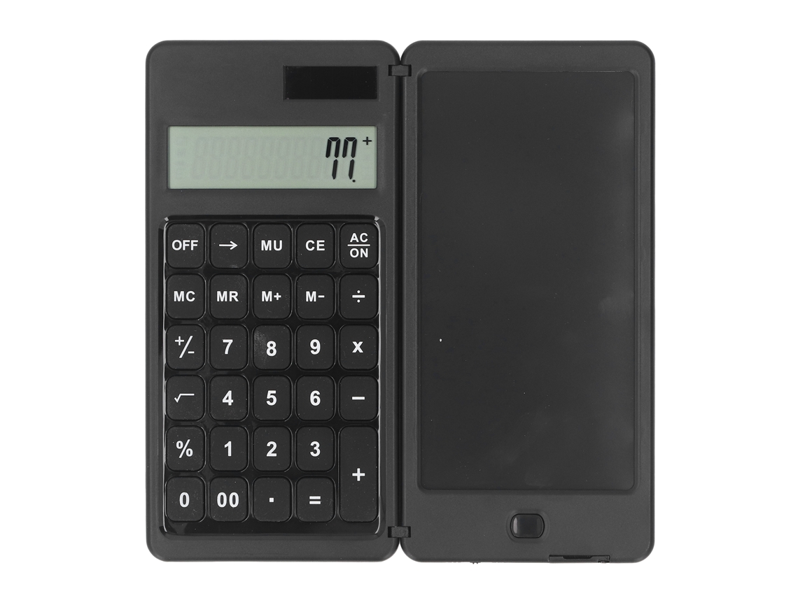 Calculadora De Escritorio Solar Con Tableta De Escritura Portátil Multifuncional Para Uso De Oficina - Negra