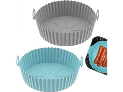 2026da-liner De Silicona Reutilizable Para Freidora De Aire 2 Piezas Accesorio Antiadherente Hasta 240°c Compatible 3.6qt-6.8qt Azul - Gris