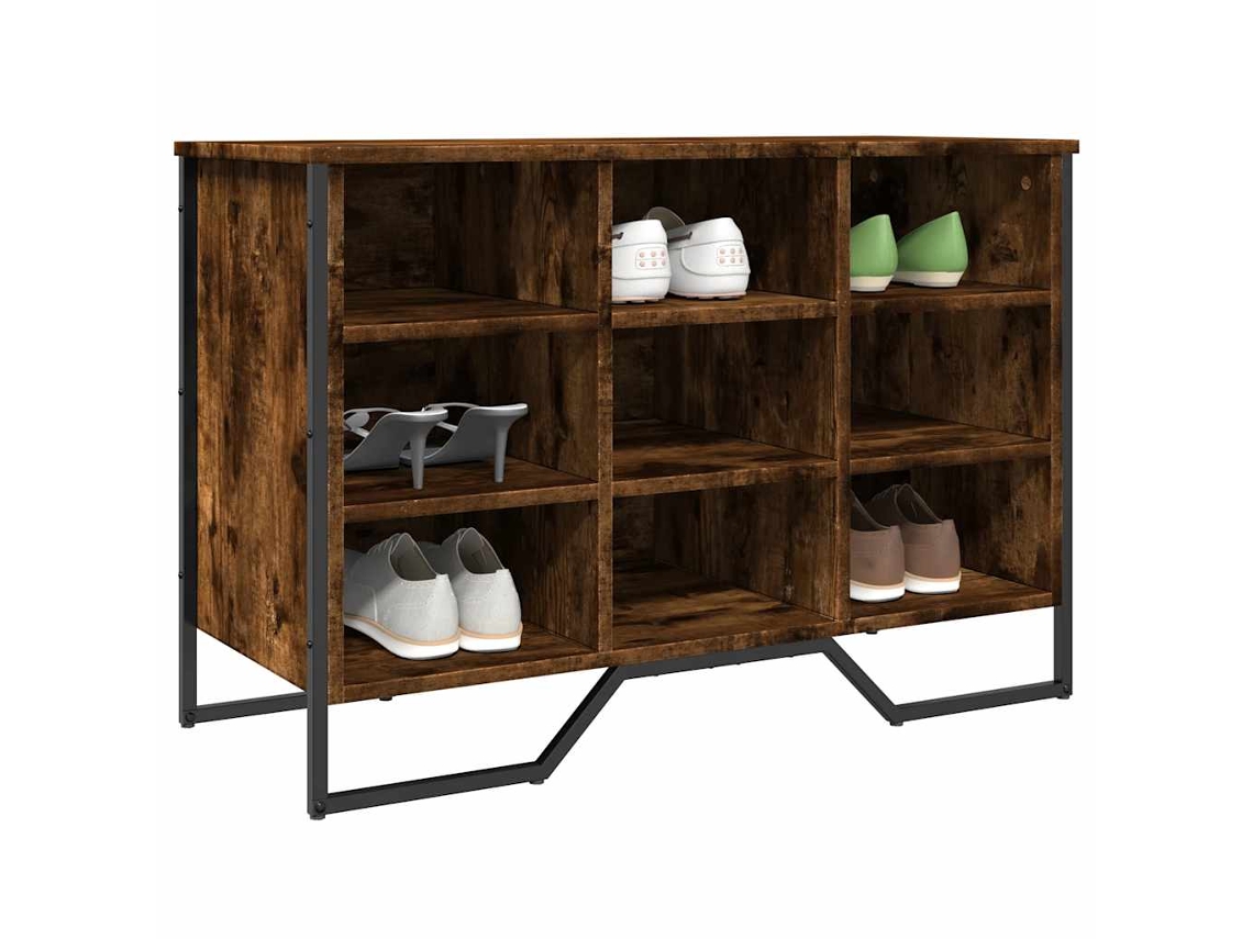 Zapatero | Armario Zapatero De Madera De Ingeniería Roble Ahumado 90x38x61,5 Cm