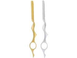 2pcs Cuchilla De Afeitado Profesional De Acero Inoxidable Para Estilismo Y Delgado De Pelo