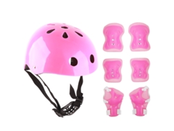 Rebe-casco Y Equipo De Protección Para Niños Rodilleras Codos Espuma Para Patinaje Scooter Carro De Equilibrio Rosa