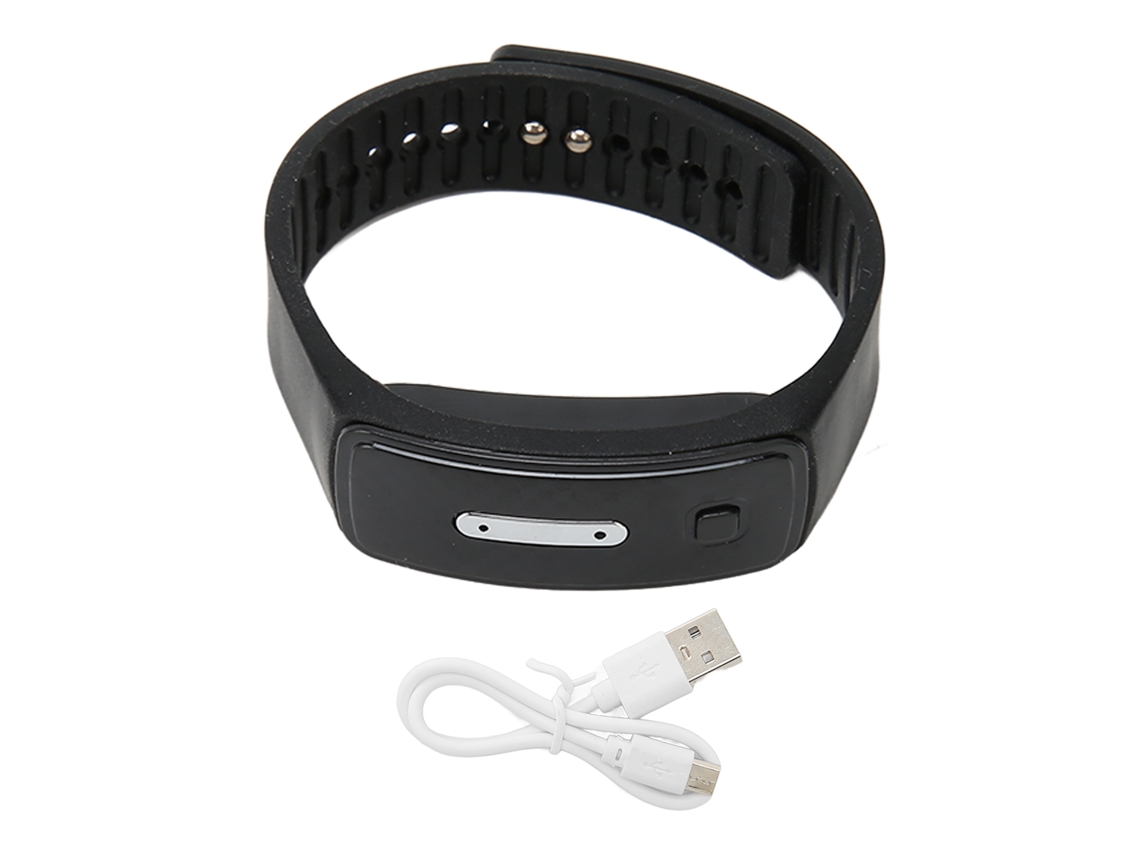 Pulsera Repelente Ultrasónica Usb Inteligente Recargable, Ajustable, Para Adultos Y Niños, Color Negro.