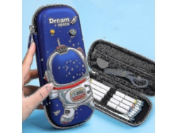 Estuche 3D de plástico con diseño espacial para lápices, papelería escolar, estuches de lápices con dibujos animados para niños Chennnls (B5)