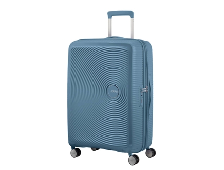 Maleta De Viaje AMERICA TOUSRISTER Soundbox (Média - 67Cm - Expansível - 4 Rodas - 3,7 Kg) Azul Pedra