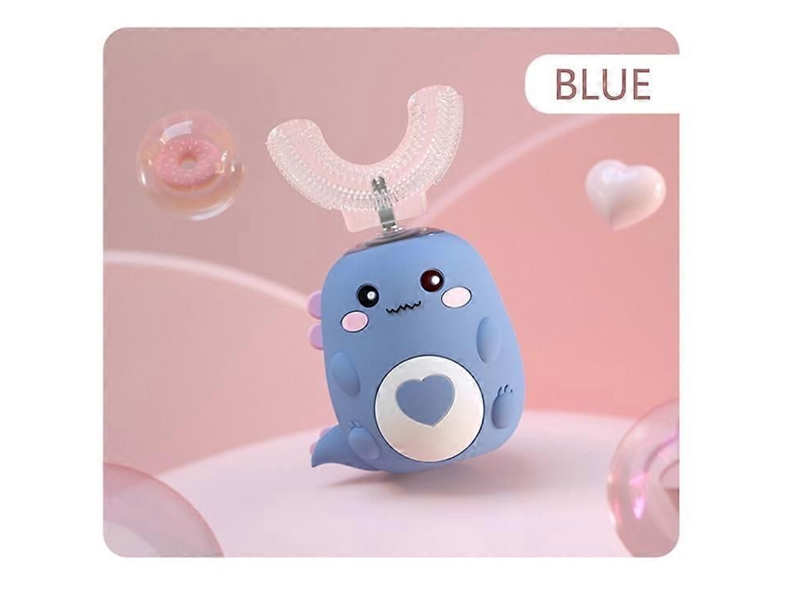 Cepillo de dientes eléctrico GOKOCO para niños con forma de U, fabricado en silicona de grado alimenticio, sónico, resistente al agua, recargable por USB y con función de rotación.