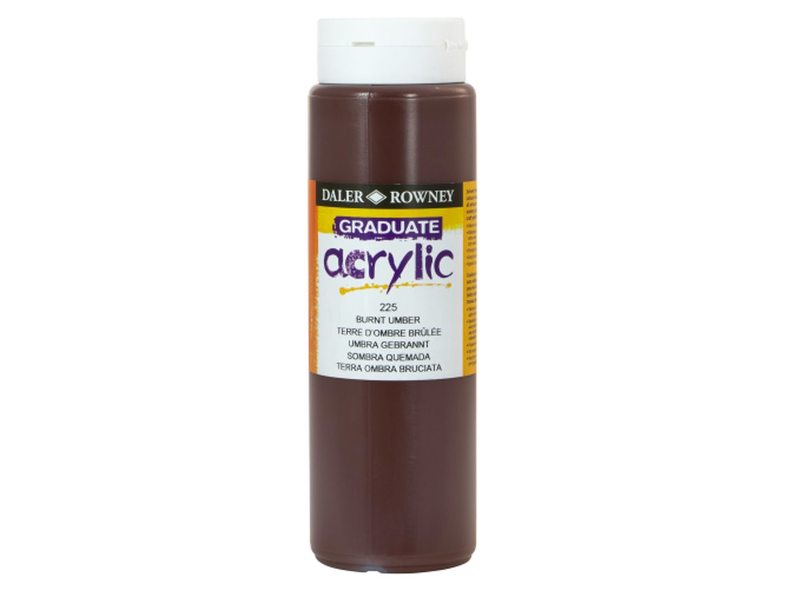 Pintura Acrilica Graduate Daler Rowny 500 Ml (225 Burnt Umber / Tierra Sombra Tostada)