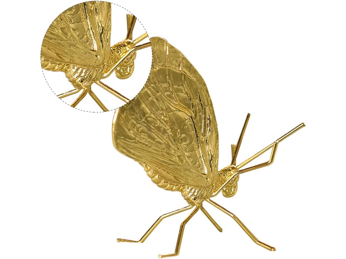 Adorno Mariposa Metal Chapado Para Decoración Hogar Oficina, Escultura Decorativa Macizo,
