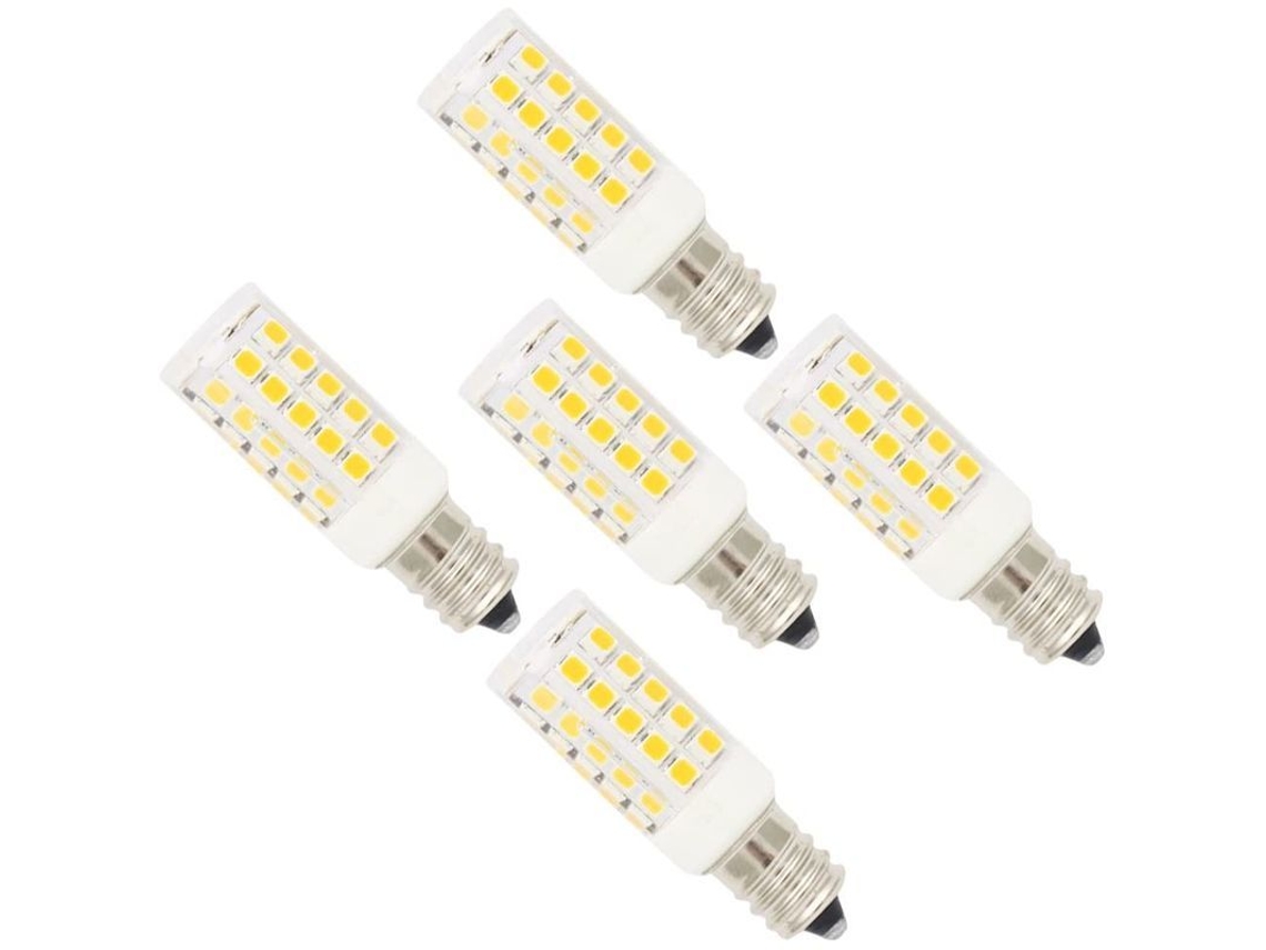 Bombilla Led Tipo Maíz E12 5w 3000k Blanco Cálido 500lm Equivalente A 50w No Regulable Ac220-240v Clase Energética A++ (5 Unidades)