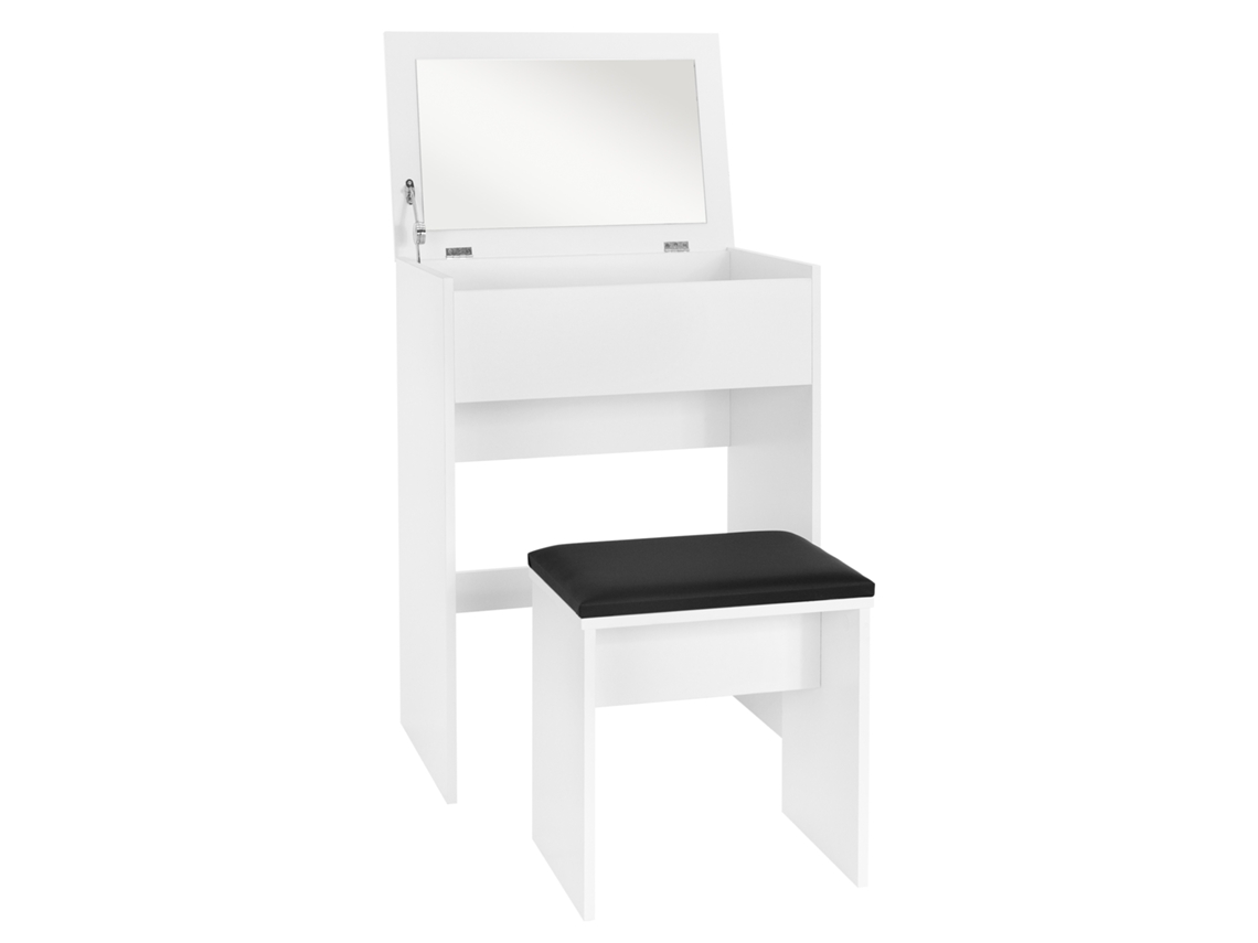 Tocador con Espejo ML-DESIGN (Blanco - MDF - 60 X 40 X 82)