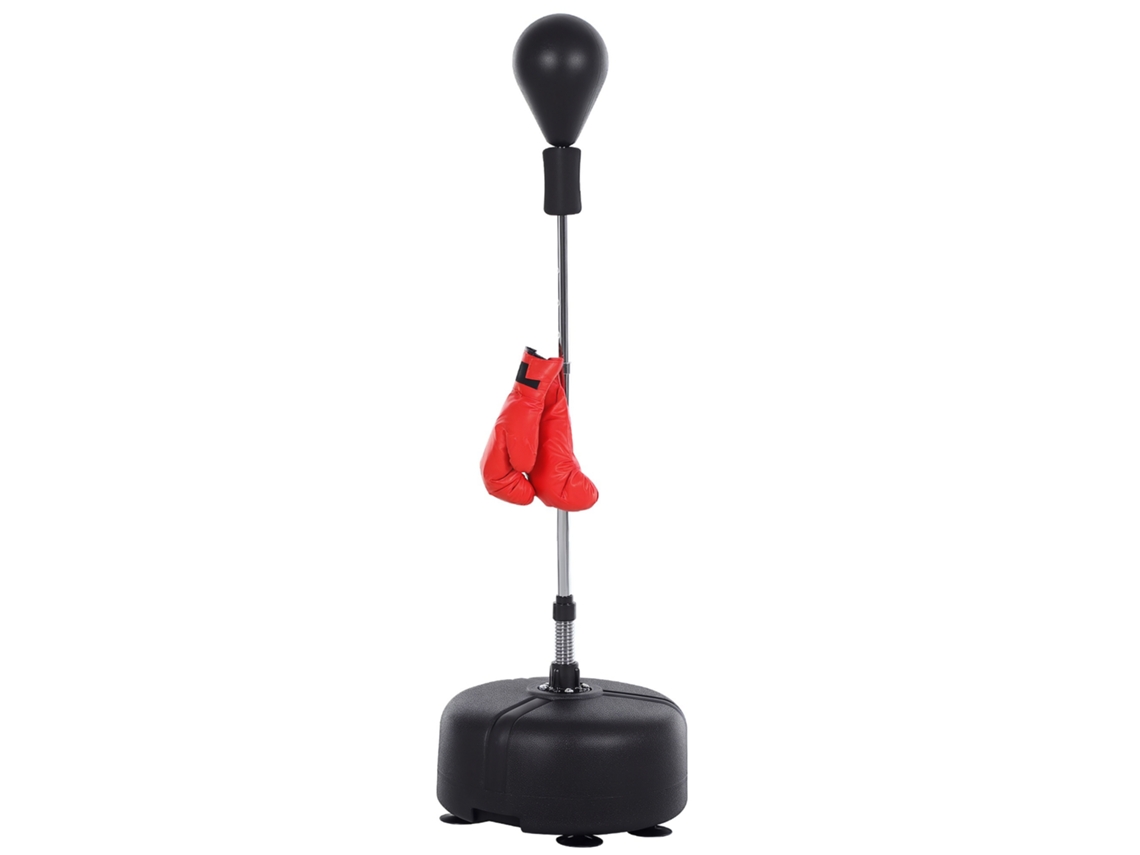 Set Pelota Boxeo 136-154cm Guantes Soporte Ventosa Negro