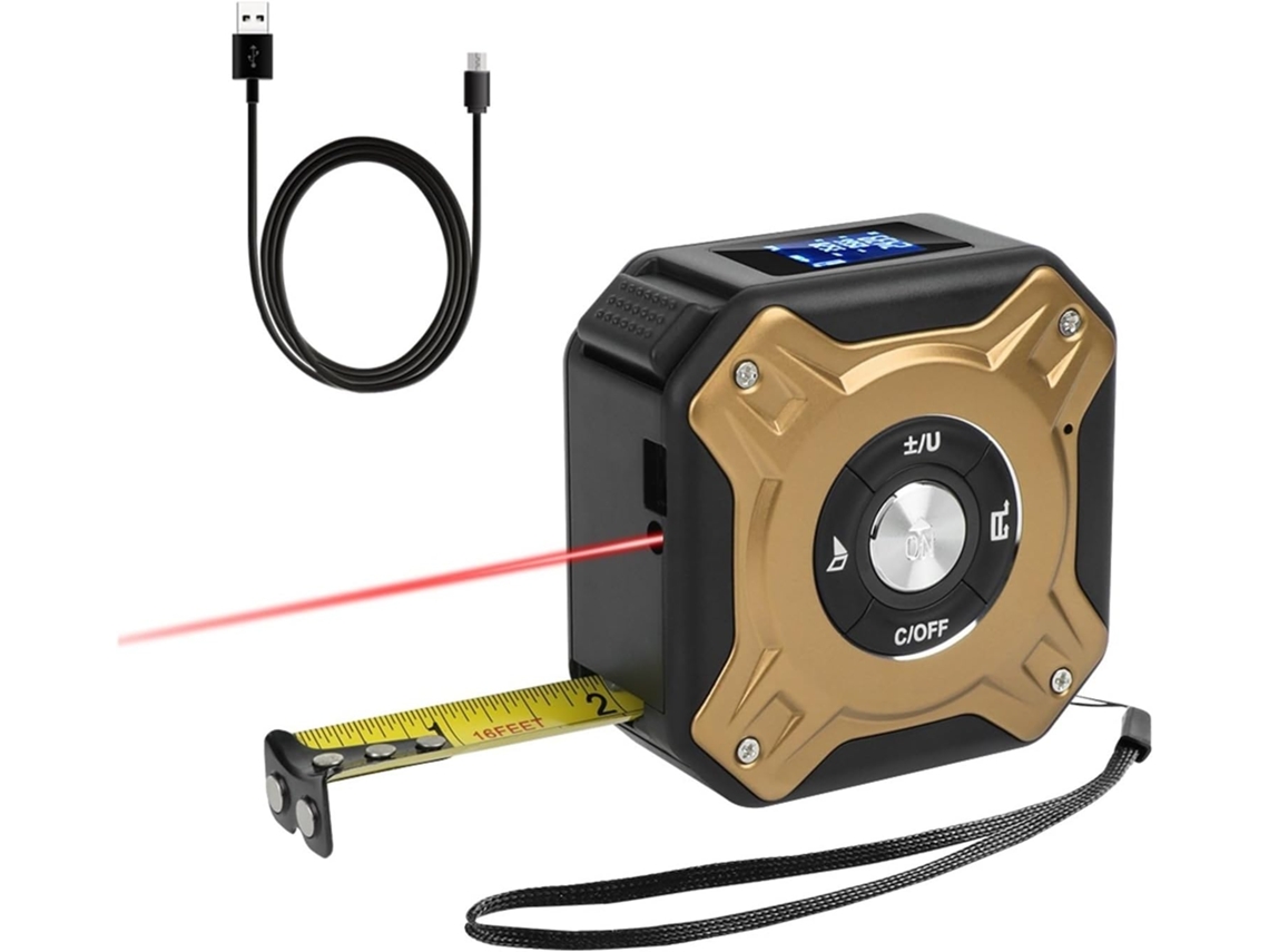 Carga Usb 5m Goma 40m Télémètre Outils 2 A 1 Pantalla Lcd Rétro-éclairé