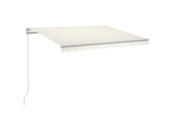 Maison Exclusive - Toldo Manual Retráctil Con Led Crema 300x250 Cm
