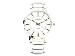 Reloj De Pulsera Para Hombre Grande Dial Acero Quartz Impermeable Moda Casual Blanco