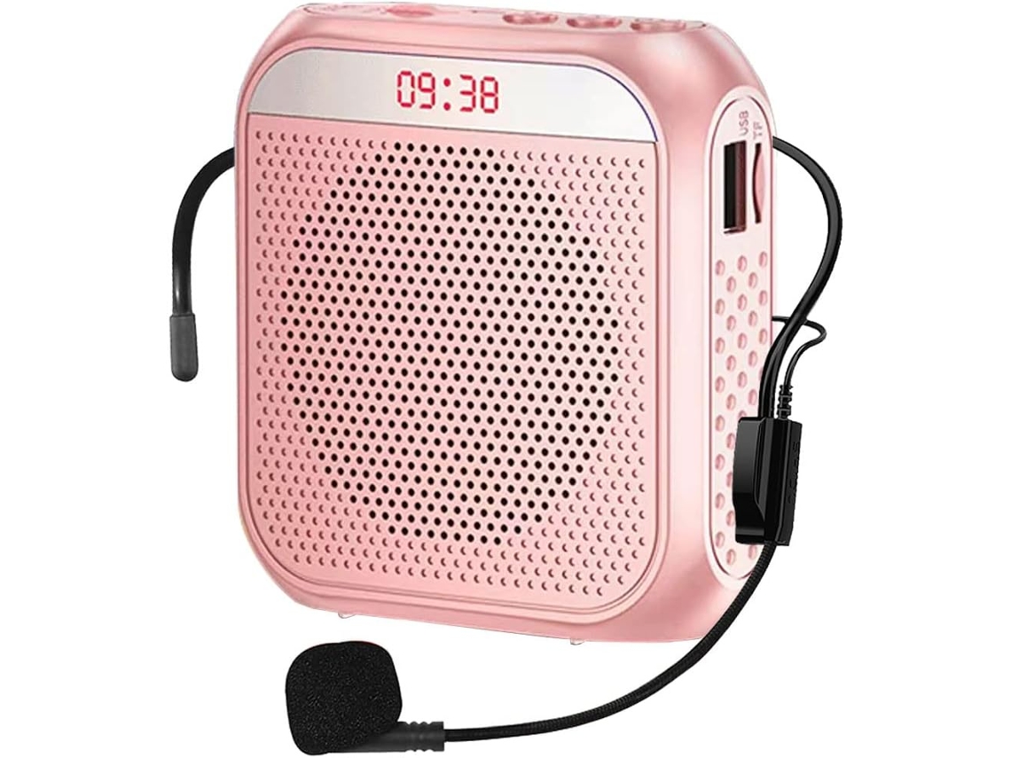 Amplificador de Voz Portátil para Profesores Amplificador Personal Recargable de 2200mAh con Micrófono de Diadema y Altavoz para Profesores Formación Reuniones Guía Turístico CHRONUS