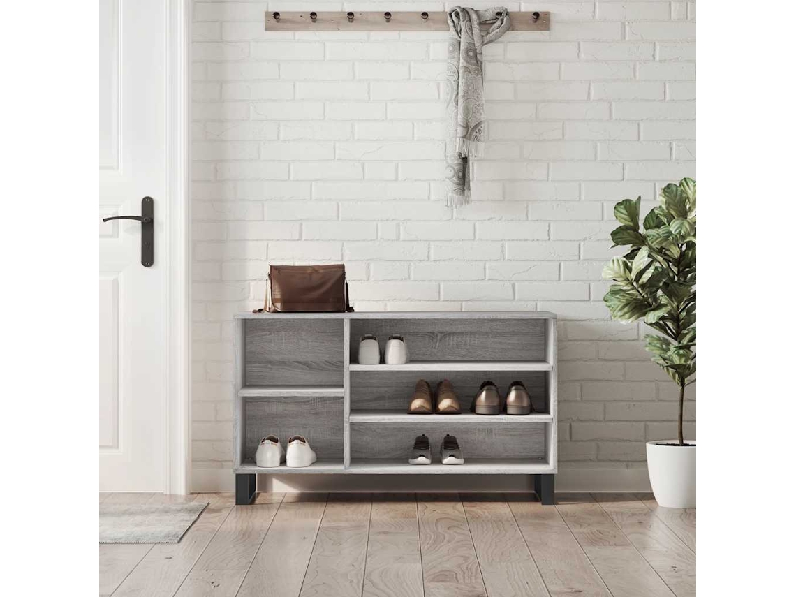 Mueble Zapatero | Armario Zapatero Madera Contrachapada Gris Sonoma 102x36x60 Cm