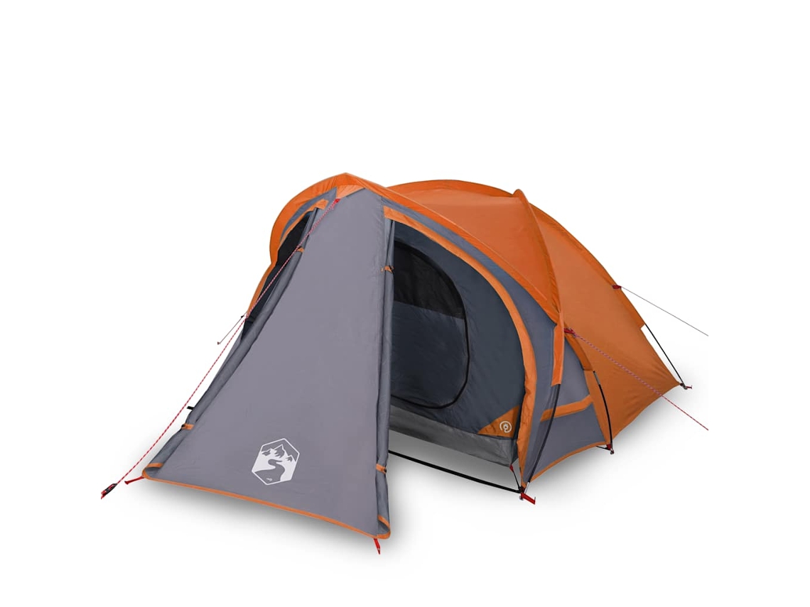 Tienda de campaña iglú para 2 personas impermeable VIDAXL gris naranja