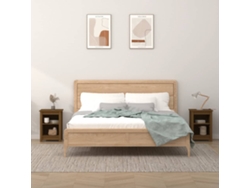 Mesitas de Noche LOVELY HOME Mesinha 2 Pcs 40X35X55 Cm Pinho Maciço Castanho Mel