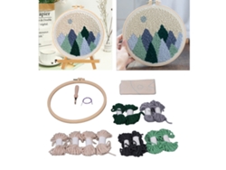 Kit de bordado decorativo estilo bosque con aguja perforadora para proyectos de bricolaje.