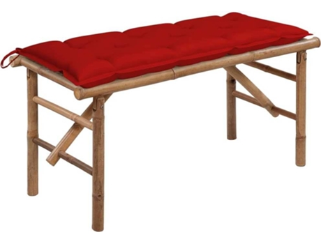 Banco de jardín VIDAXL Rojo Bambú (118x38x45 cm)