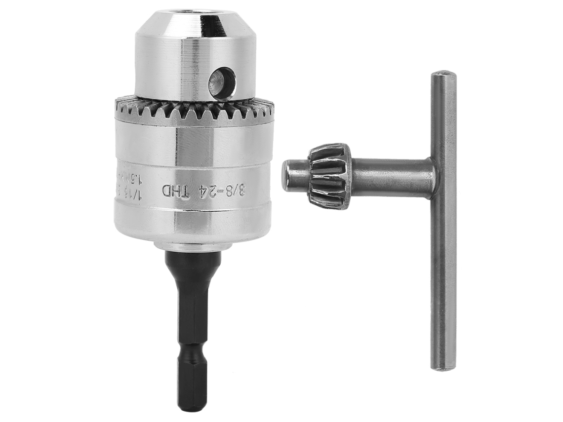 Llave De Portabrocas De 3/8-24unf Con Convertidor Para Taladro Atornillador De Impacto De 1,5-10 Mm