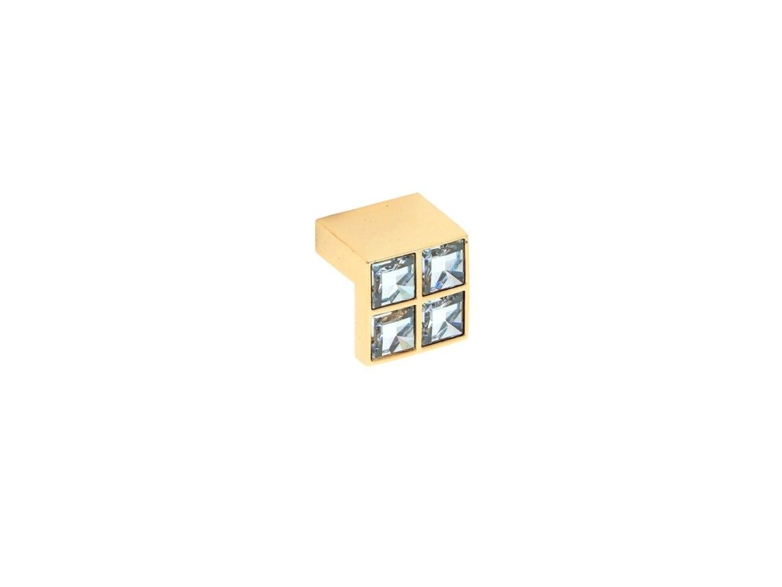 Pomo Para Muebles De Zamac Y Cristal Distancia Entre Centros De 16 Mm Chapados En Oro Lote De 25mm