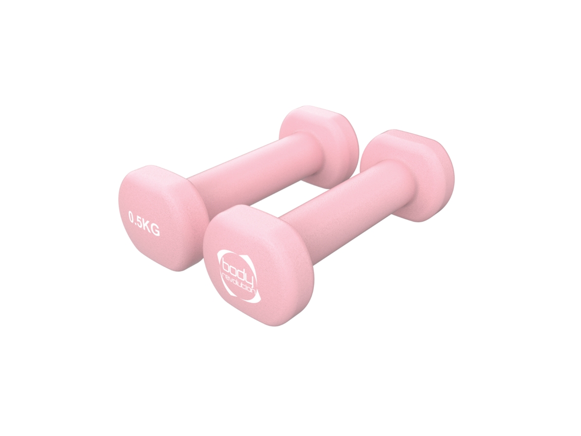 Par de mancuernas de neopreno de 2 x 0,5 kg, pesas de mano de hierro fundido revestido, forma hexagonal, antideslizantes, Monstershop