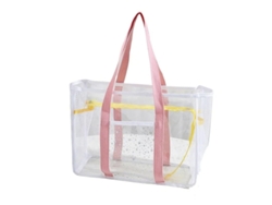 Bolsa de playa para mujer, para actividades al aire libre, PVC, transparente, para viajes, práctica, para nadar, color rosa.
