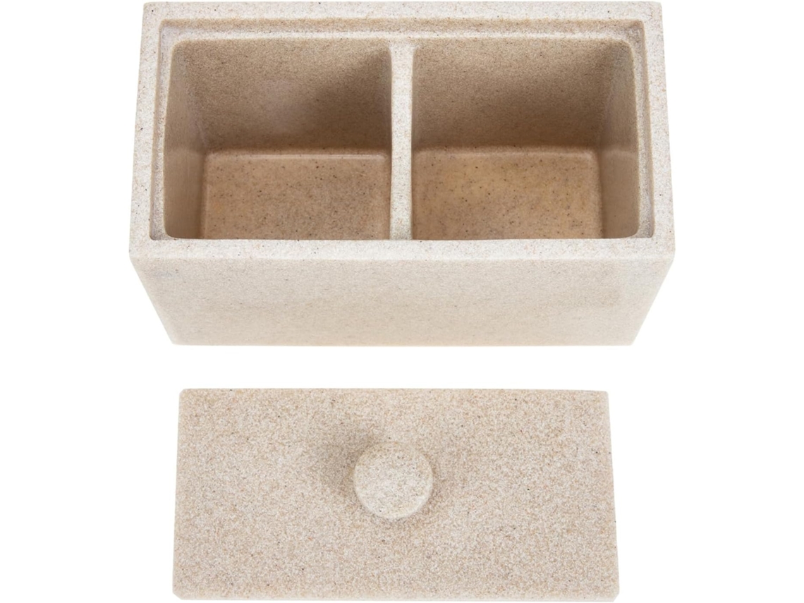 Caja Para Bastoncillos De Algodón Con Tapa Hermética Y Compartimentos Para Discos De.