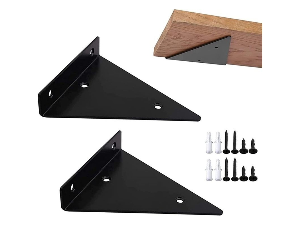 2026-2025, 2 Soportes De Estante Flotante De Metal Triangular Oculto Para Pared Con Tornillos, 130x140x27mm