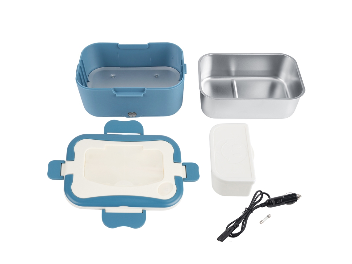 Caja De Almuerzo Eléctrica Portátil 1.5l Para Coche 12v/24v Calentador De Comida Azul 24v