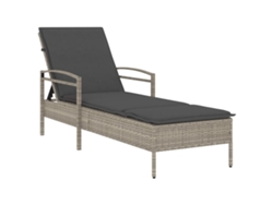 Chaise longue de mimbre gris claro con cojín MAISON EXCLUSIVE (63x200x81 cm)
