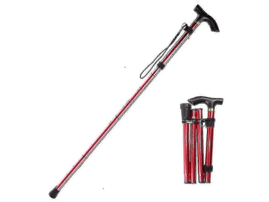 Bastón plegable ajustable, base deportiva, senderismo, trekking, bastones de aleación de aluminio, bastón plegable, 1 unidad