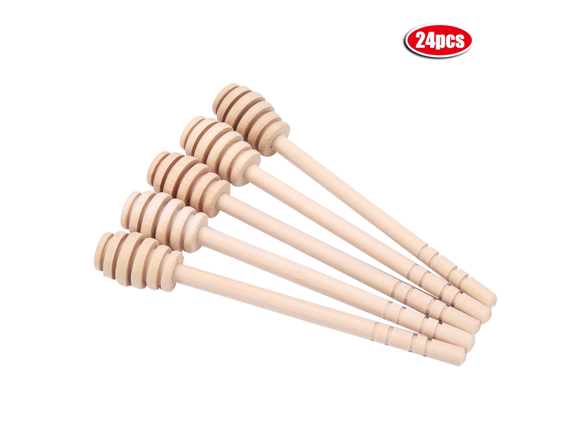 24 Piezas De Cucharas De Madera Para Miel, 16 Cm, Para Regar, Jarabe, Chocolate, Utensilios De Cocina
