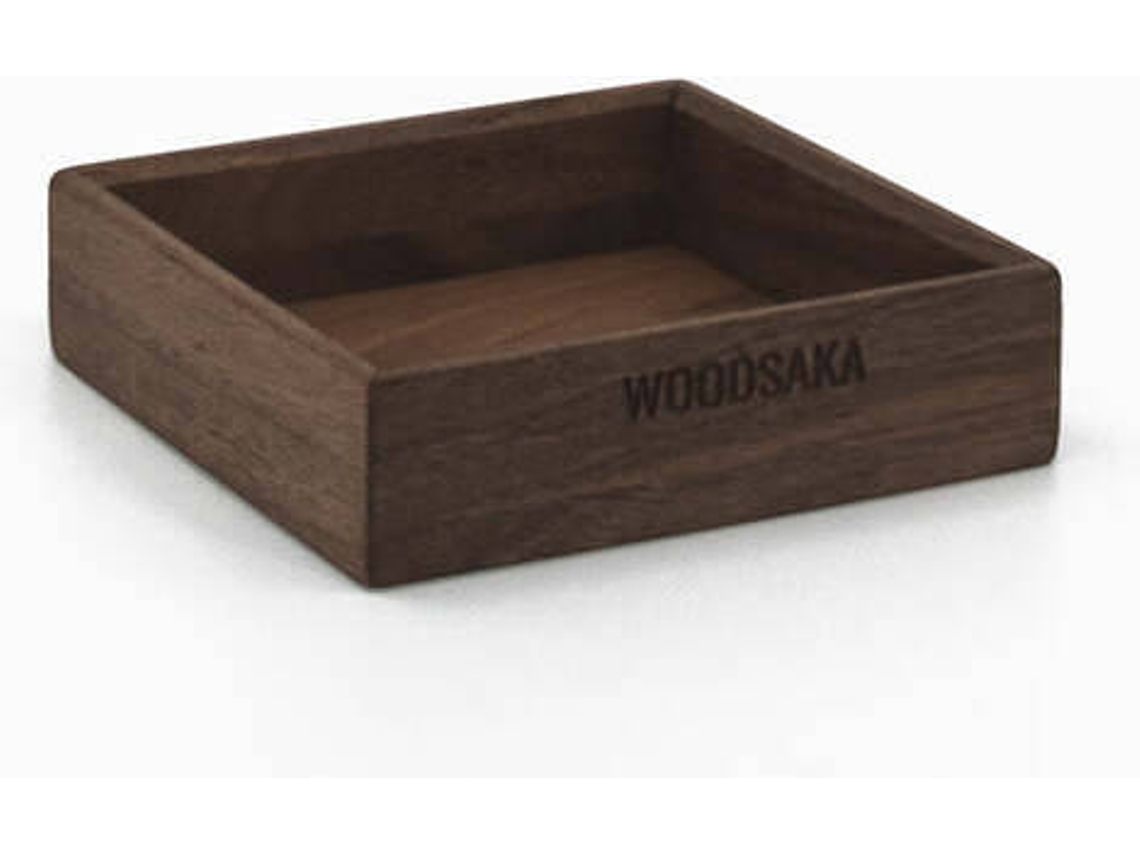 Caja de Papel de Notas & Portaclips WOODSAKA Gobi Madera de Nogal (10.4x10.4x3 cm)