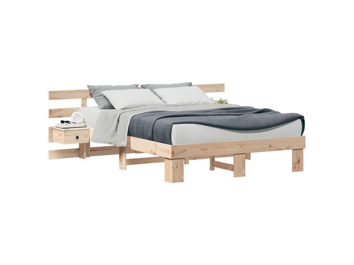 Maison Exclusive - Estructura De Cama Marrón 140 X 200 Cm Madera De Pino Macizo