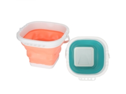 Cubos De Lavado Multiusos De Silicona Plegables Y Portátiles - Azul Y Naranja