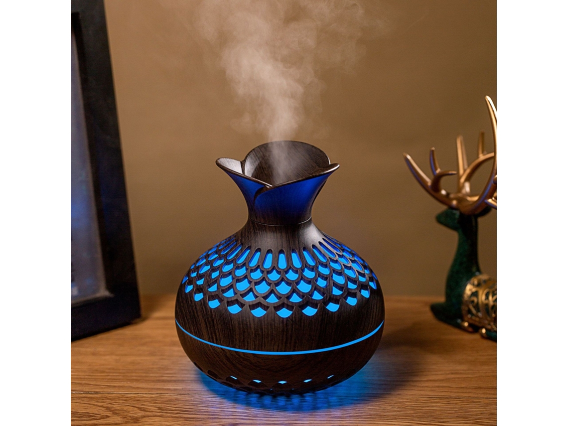 Humidificador USB Digitallab para uso doméstico, silencioso, apto para escritorio, 300 ml (madera oscura)