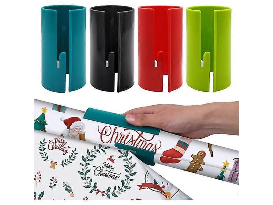 Cortador deslizante de papel para envolver regalos, paquete de 4. Cortador de rollos portátil para envolver regalos de Navidad y cumpleaños. Aeuzwr