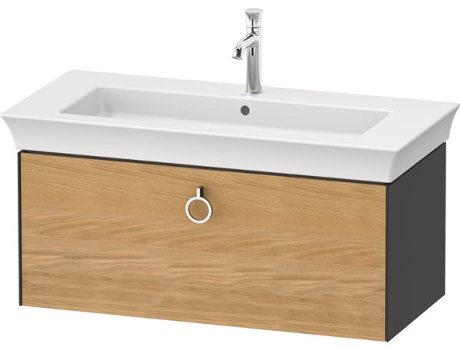 DURAVIT Tulip blanco, mueble de lavabo colgado en la pared, ancho 984 x fondo 458mm, con 1x extraíble, con tirador, WT42520