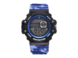 Reloj Digital Informal Para Hombre, Estilo Estudiantil, Correa De Silicona, Resistente Al Agua, Azul.