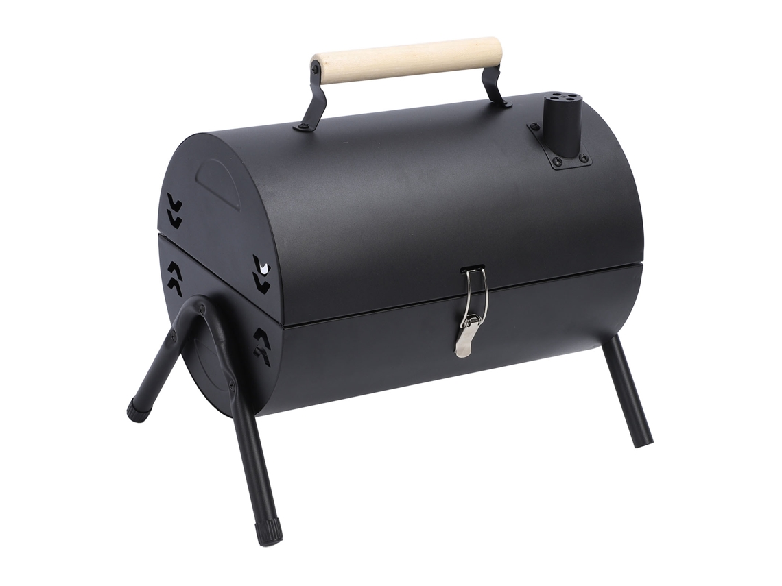 Parrilla de carbón portátil con doble chimenea